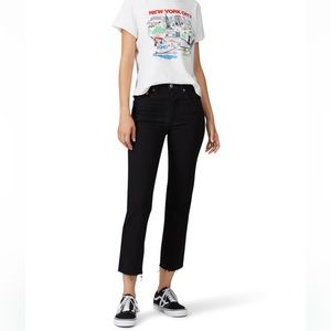 RE/DONE High Rise Stovepipe Jeans size 26 R in Faded Black cropped ankle raw hem